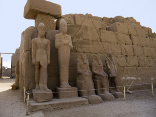 Statues in the Temple Complex at Karnak Egypt
