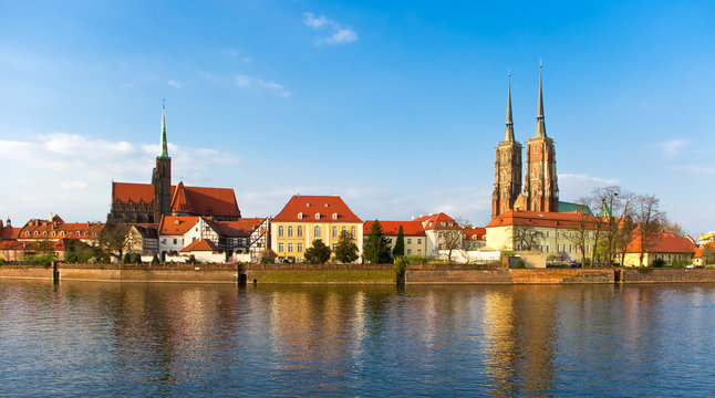 Fototapeta Tum island in Wroclaw, Poland