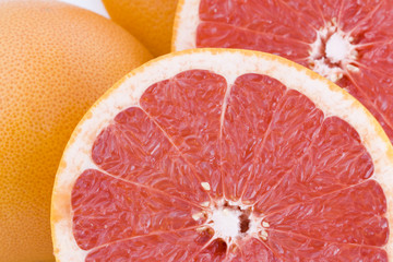Red grapefruits background