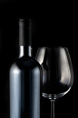 bottle of wine and glass