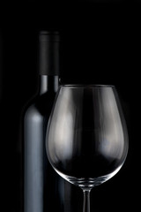 Glass and bottle of wine