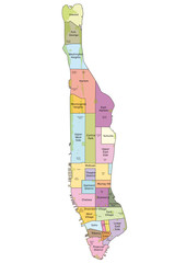 New York City Map - Manhattan districts