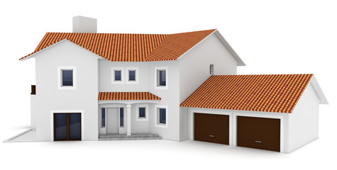 3d house isolated on white