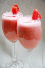 image of watermelon juice on glass