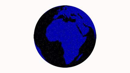 Globe blue as puzzle