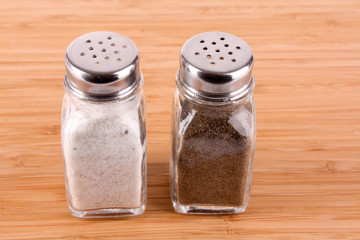 Salt and pepper shaker on a white background