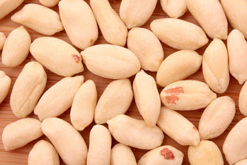 peanuts on wooden background