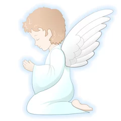 Peel and stick wall murals Draw Prima Comunione Angelo-First Communion Angel-Vector