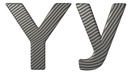 Carbon fiber font Y lowercase and capital letters