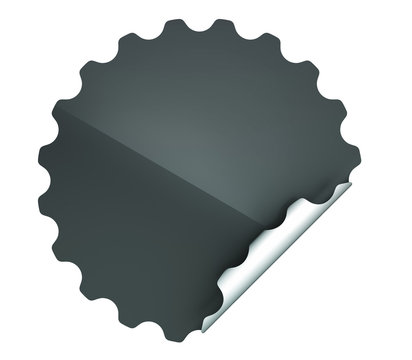 Black round hamous sticker or label