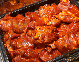 fresh meat with spices