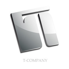 Logo initial letter T 3d # Vector