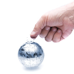 Teamwork Organization  Globe Puzzle