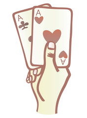 Poker  vector doodle with ace.