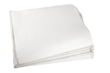 blank newspaper paper on isolated white