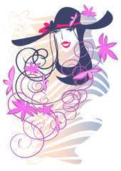 Portrait of a young woman  a hat