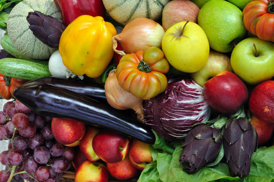 close up of fruit and vegetables