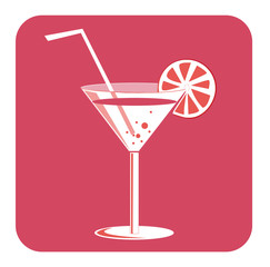 Pictogramme cocktail rouge