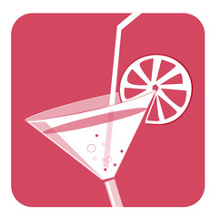 Pictogramme cocktail rouge