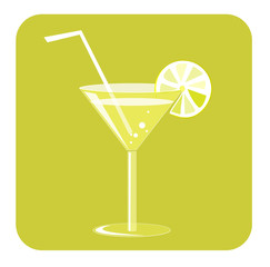 Pictogramme cocktail vert