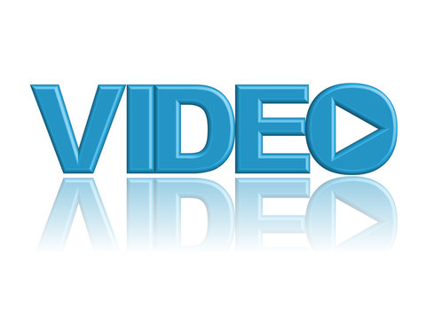 "VIDEO" Web Icon (play watch video media player button 3d image)