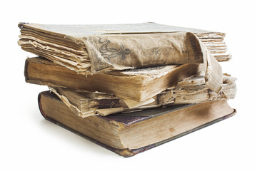 An old book with a crumpled sheet