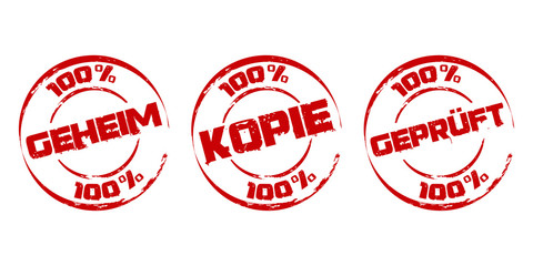 Stempel: Geheim * Kopie * Geprüft