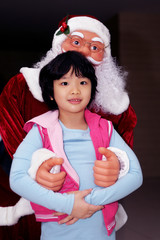 Santa Claus and kid