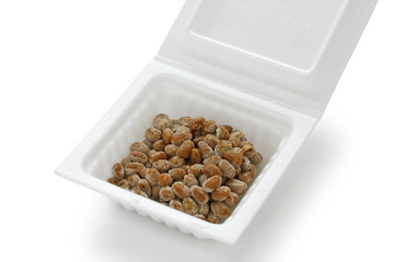 a container of natto(fermented soy beans) , japanese food