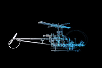 Toy Helicopter (3D xray blue transparent)