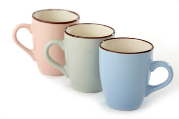 three tea cups