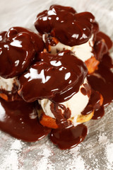 Ice cream with Chocolate topping