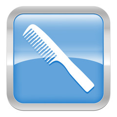 pictogramme peigne série carré bleu