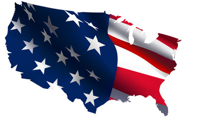 USA flag - USA map VECTOR