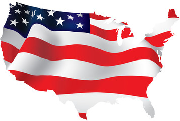 USA map USA flag