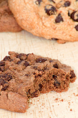 Bite taken chocolate cookie
