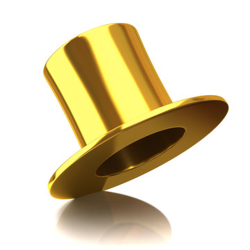 Golden hat isolated on white background