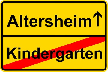 Fototapeta premium ortsschild01-kindergarten_altersheim