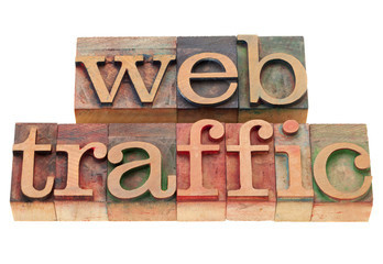 web traffic in letterpress type