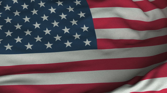 Seamless Waving American Flag with Fabric Texture
