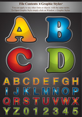 4 Colors of Alphabet Stroke Styel