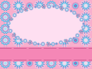 Greeting card with flower pattern