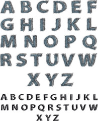 Hatched alphabet. The effect of hand-writing.