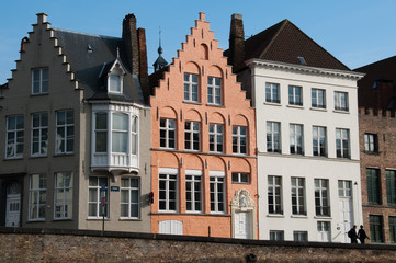 Fototapeta na wymiar Façades de maisons à Bruges