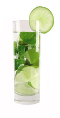 Mojito drink, isolated on white background