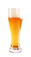 Glass of beer, isolated on white background