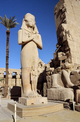Statue of Ramesses 11 in Temple Complex Karnak Egypt
