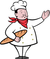 baker with loaf of bread