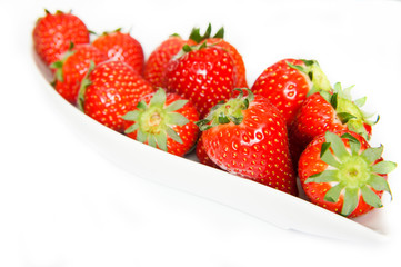 Fresh strawberries on a white background