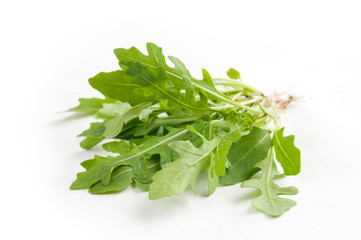 arugula salad on a white background